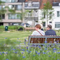 Zitten in het Moermanpark
